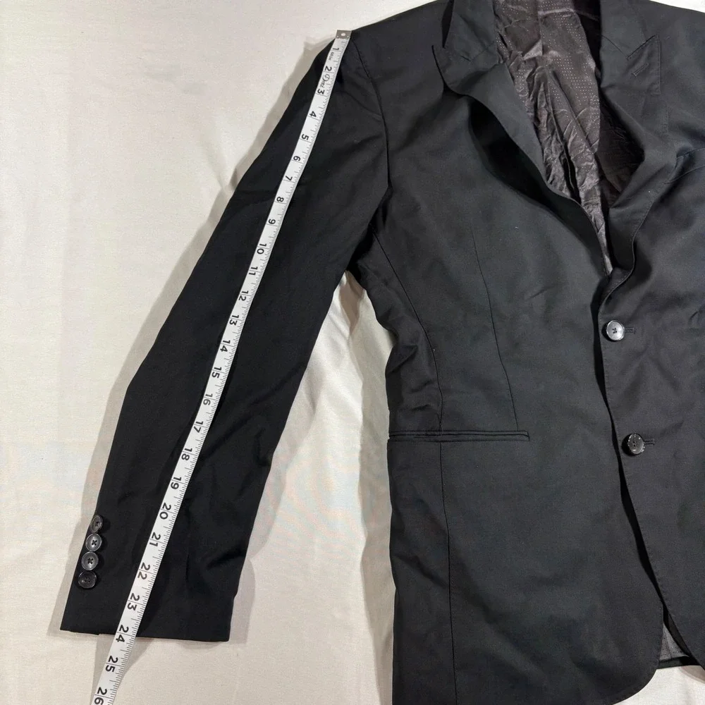 Hugo Boss‎ Blazer Mens 38R Black Reda Super 110 Wool Rayman Wayne Suit Jacket